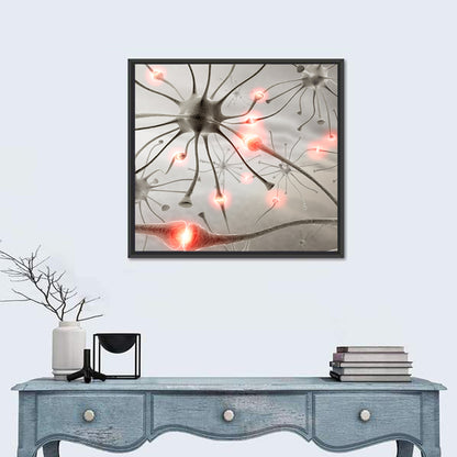 Hardwired Neurons with Glowing Synapses Wall Art