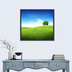 Lone Tree on Rolling Green Hill Wall Art