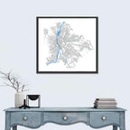 Budapest City Map Wall Art