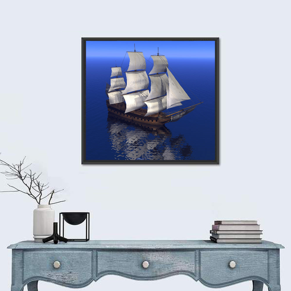 Three-masted Sailing Ship at Sea Wall Art