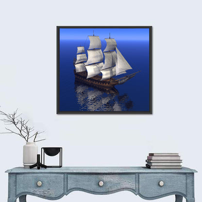 Three-masted Sailing Ship at Sea Wall Art