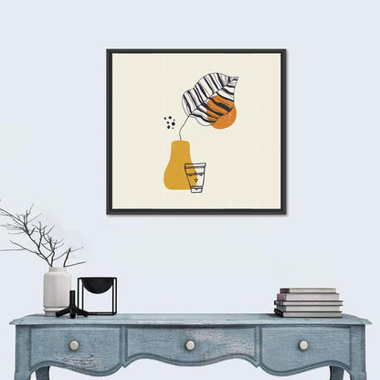 Striped Leaf Minimalist Botanical Wall Art