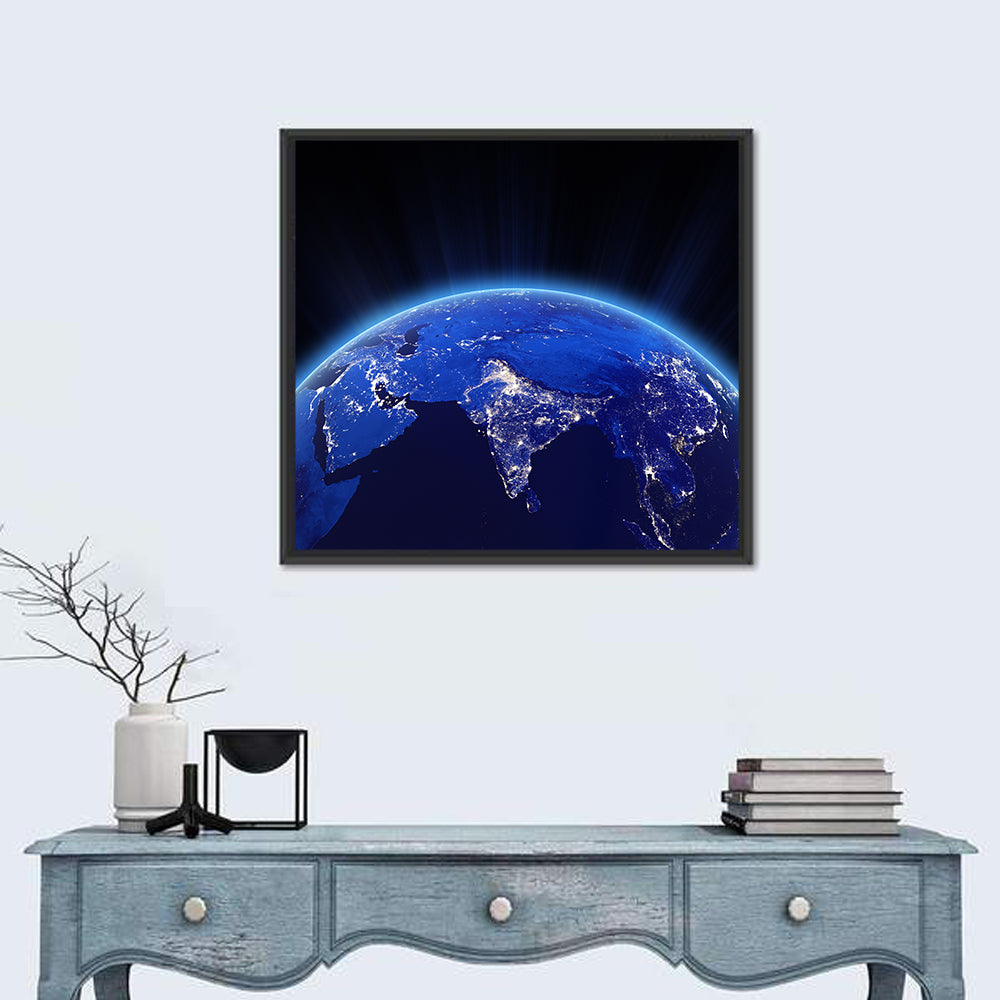 India at Night from Orbit Wall Art