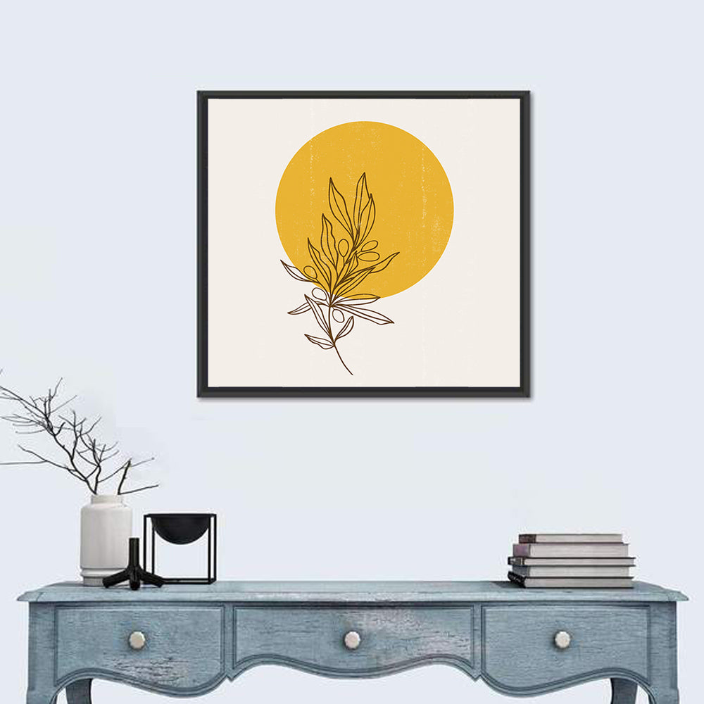 Olive Branch Sun Line Wall Art