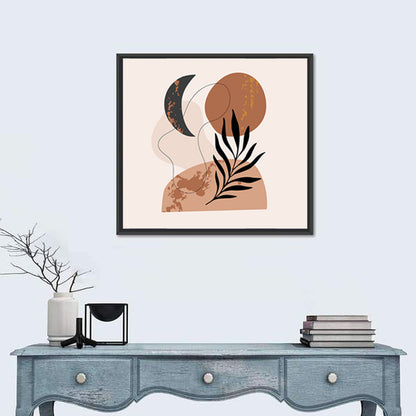 Crescent Moon Botanical Minimalist Wall Art