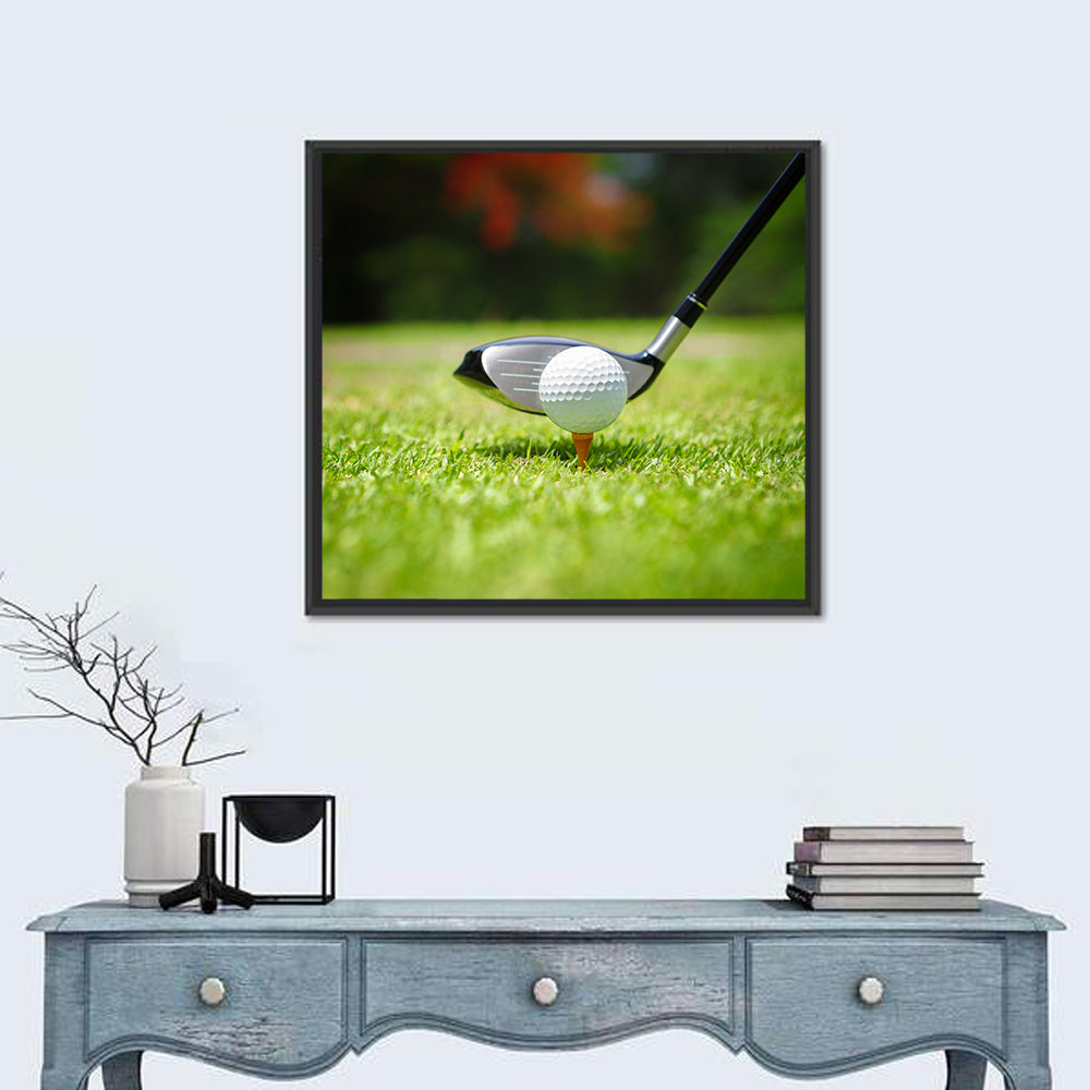 Golf Ball with Driver on Tee Wall Art