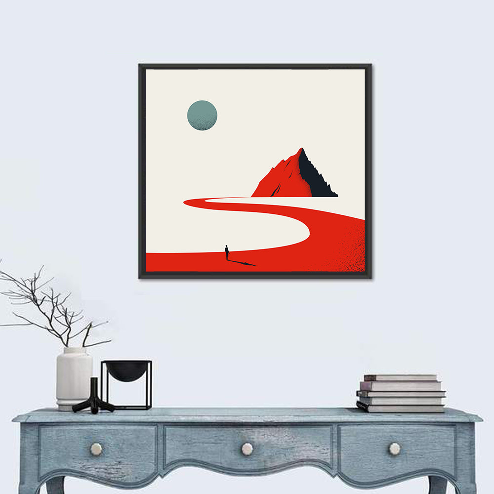 Career Path Mountain Illustration Wall Art