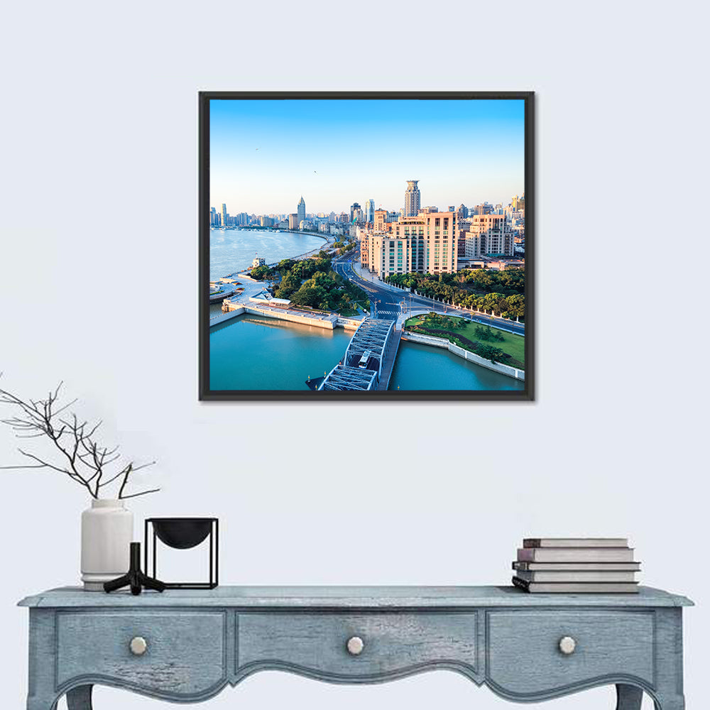 Huangpu River Shanghai Skyline Wall Art