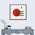 Minimalist Astronaut and Red Planet Wall Art