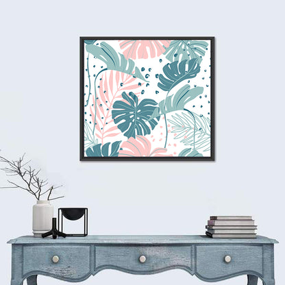 Minimal Tropical Leaf Pattern Wall Art