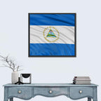 Nicaraguan Flag with Emblem Wall Art
