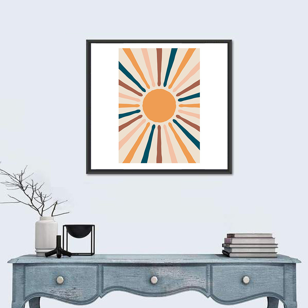Boho Sunburst Abstract Wall Art