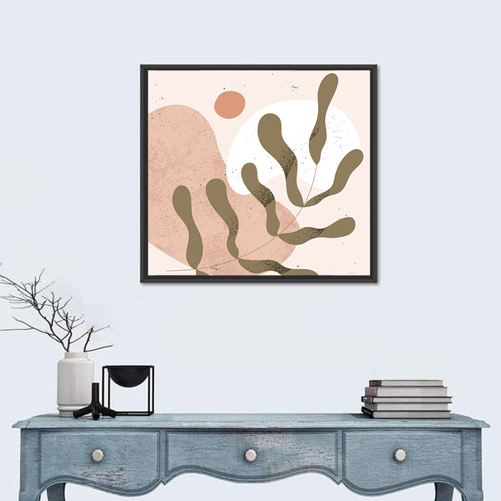 Asymmetrical Botanical Branch Wall Art in a room, square