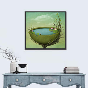 Beautiful Lake With Flowers Wall Art