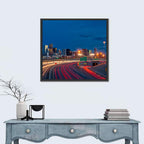 Denver Skyline with Light Trails Wall Art