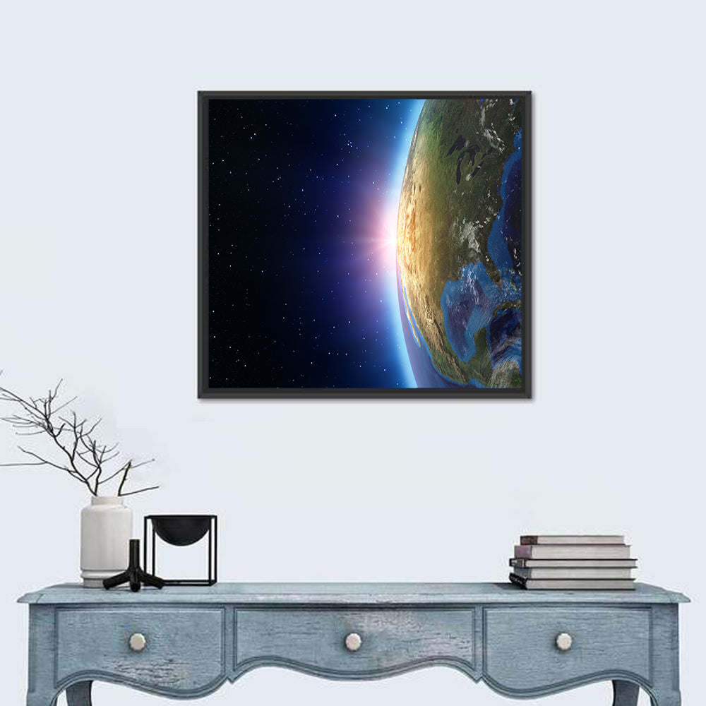 North America at Sunrise from Space Wall Art