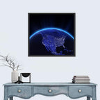 North America City Lights at Night Wall Art