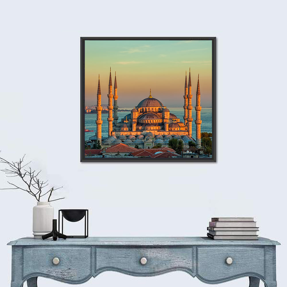 Sultan Ahmed Mosque at Sunset Wall Art