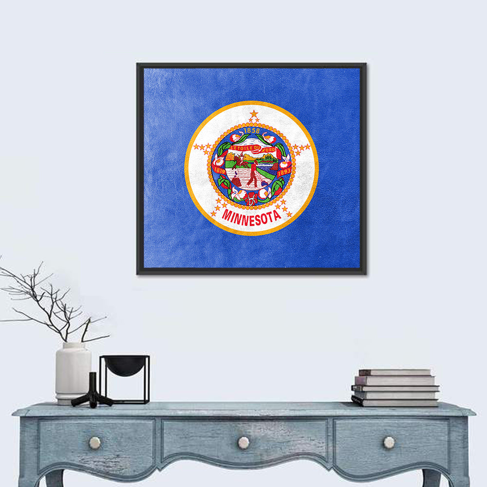 Minnesota State Flag with Seal Wall Art