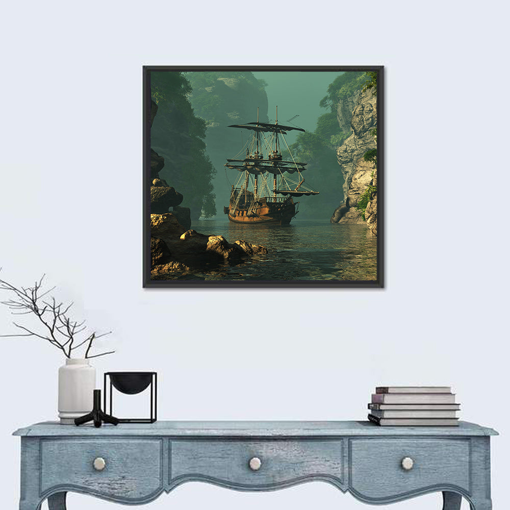 16th Century Sailing Ship in Gorge Wall Art