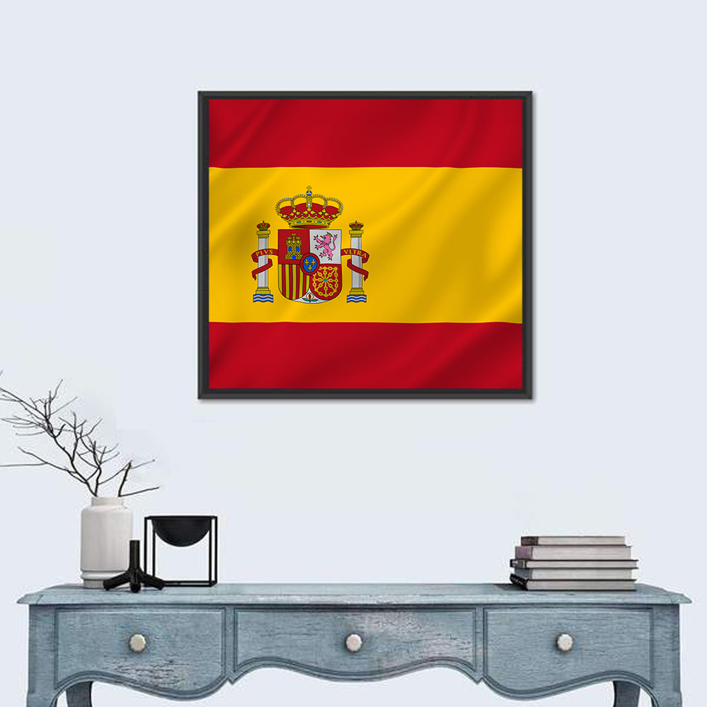 Spanish Flag with Coat of Arms Wall Art