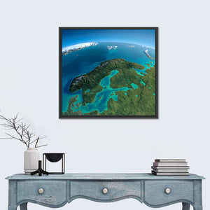 Scandinavia From Space Wall Art