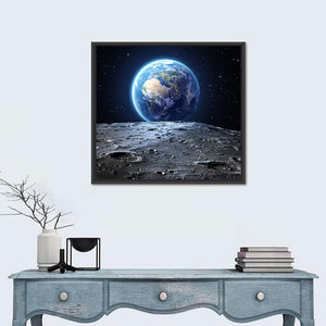 Blue Earth From Moon Wall Art