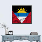 Waving Antigua and Barbuda Flag Wall Art