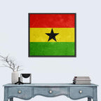 Ghana Flag with Centered Black Star Wall Art