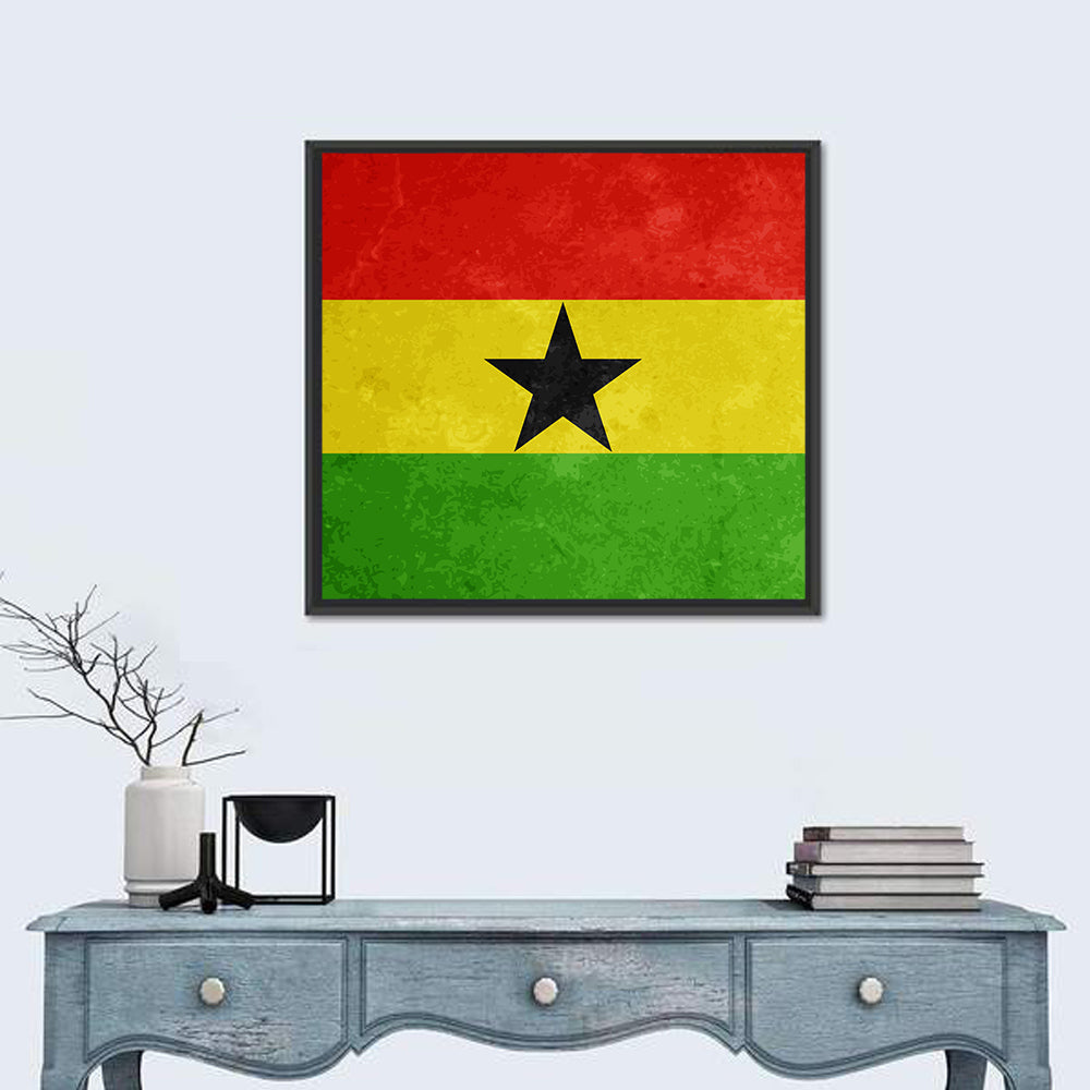 Ghana Flag with Centered Black Star Wall Art