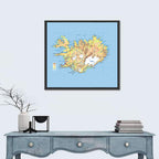 Iceland Map Wall Art