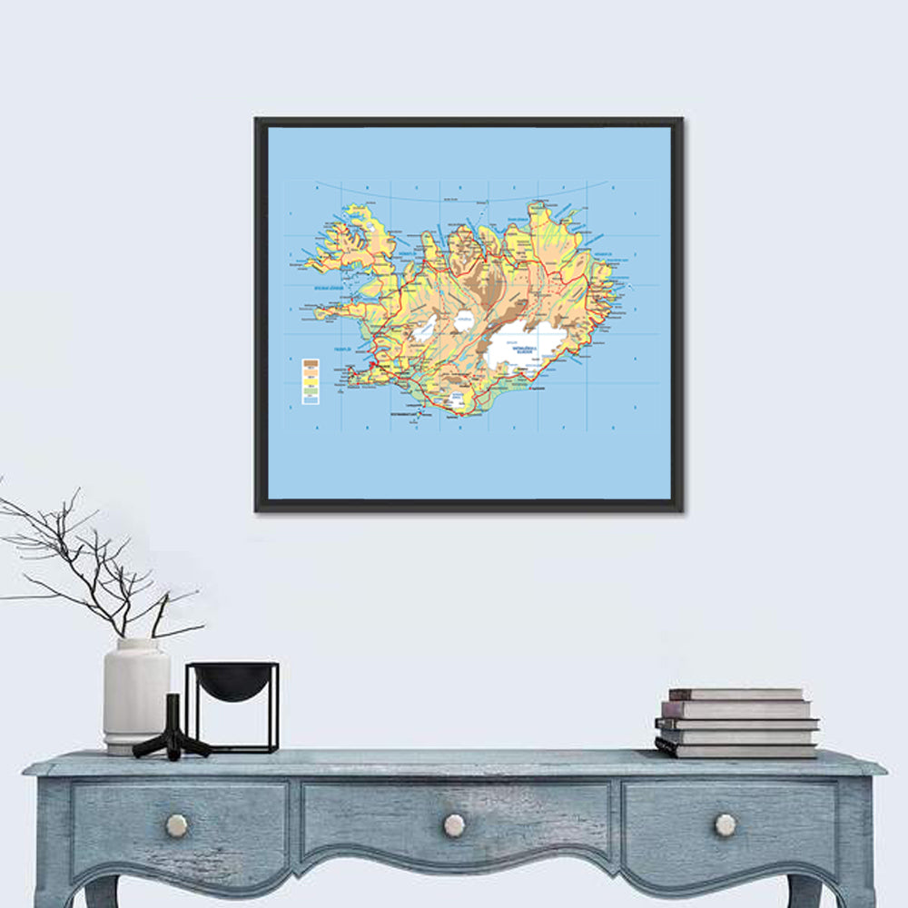 Iceland Map Wall Art