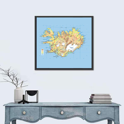 Iceland Map Wall Art