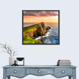 Ocean Coast Sunset At Neist Point Lighthouse Wall Art