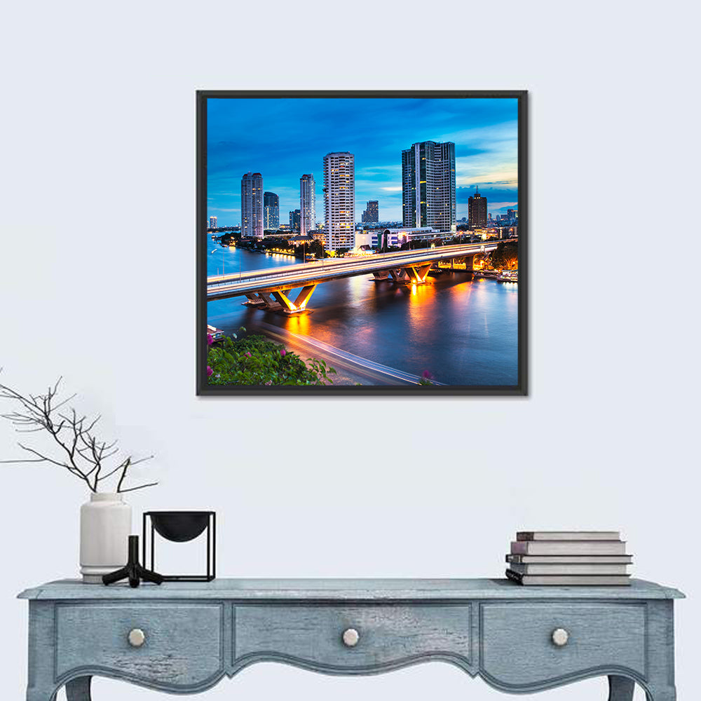 Chao Phraya River at Night, Bangkok Wall Art