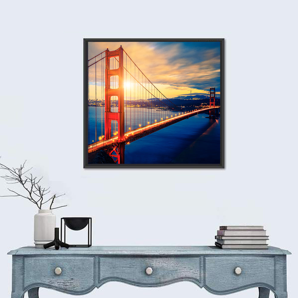Sunrise Over Golden Gate Bridge Wall Art