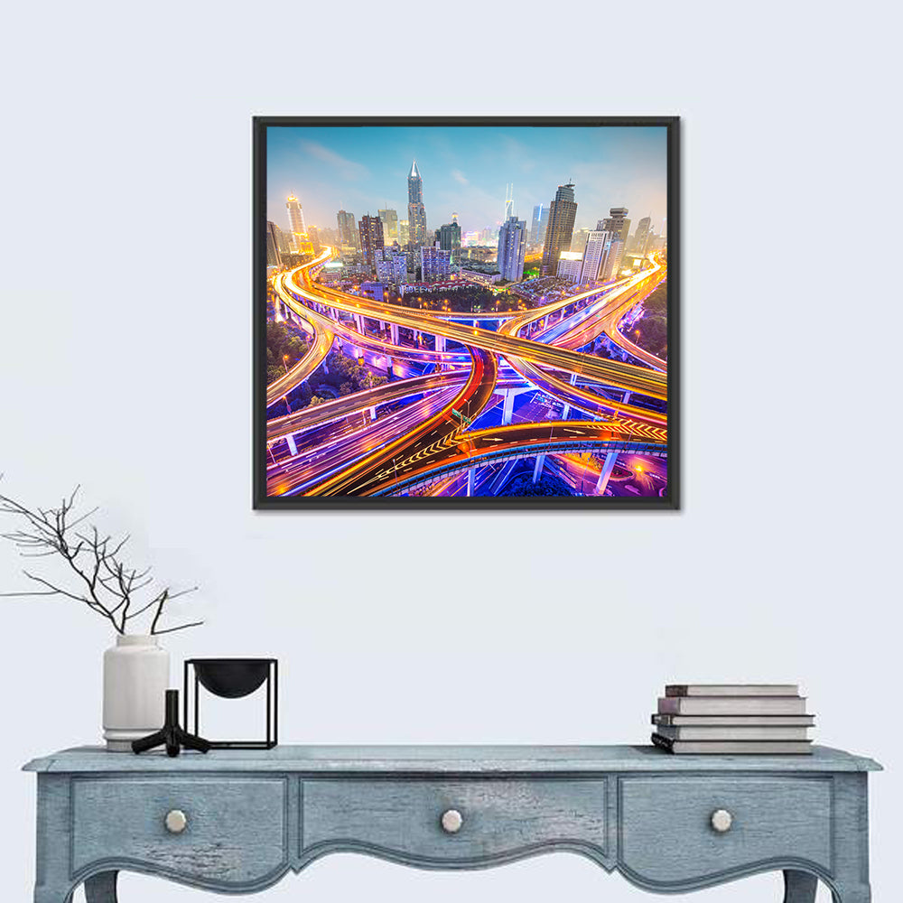 Shanghai Highway Skyline Wall Art