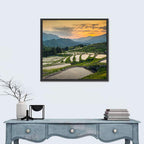 Sunset Over Japanese Rice Terraces Wall Art
