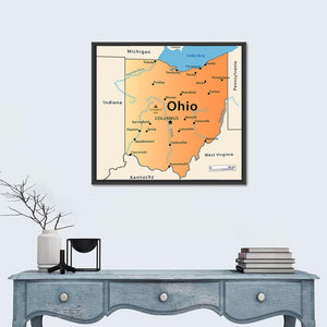 Ohio Map Wall Art