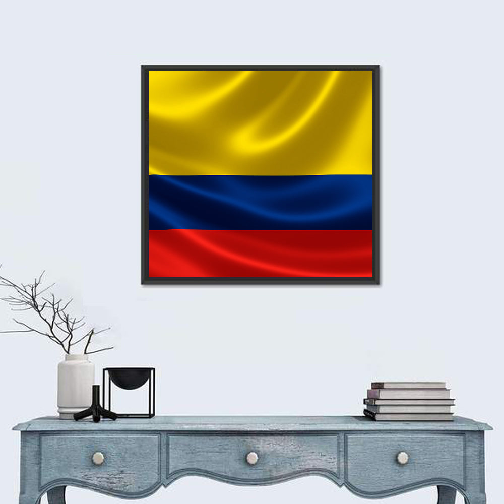 Colombian Flag with Rippling Texture Wall Art