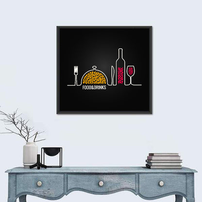 Minimalist Food and Drink Line Wall Art