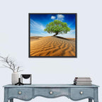 Solitary Green Tree on Sand Dune Wall Art