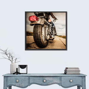 Biker Riding On A Motorcycle Wall Art