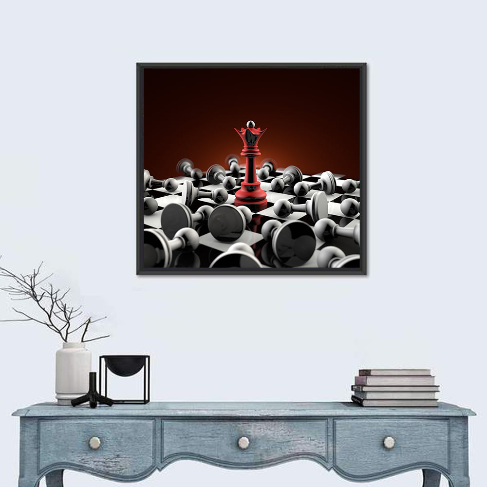 Red Queen Chess Composition Wall Art