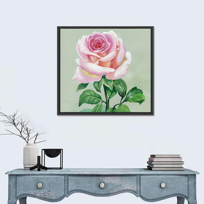 Pink Watercolor Rose Wall Art