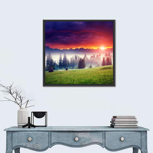 Fantastic Mountain Glowing By Sunlight Wall Art