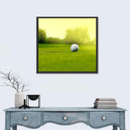 Dimpled Golf Ball on Putting Green Wall Art