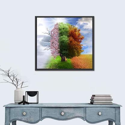 Tree Through Four Seasons Wall Art