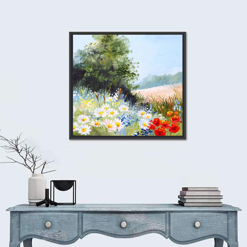 Daisy Meadow with Red Poppies Wall Art