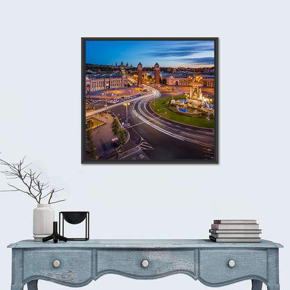 Plaça D'espanya at Night Wall Art